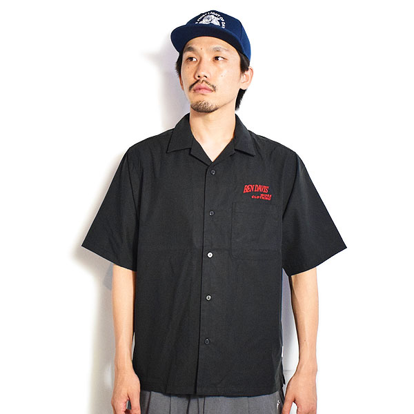 BEN DAVIS ベンデイビス SPIDERWEB O/C SHIRT -BLACK- メンズ シャツ 半袖 オープンカラーシャツ ストリート atftps