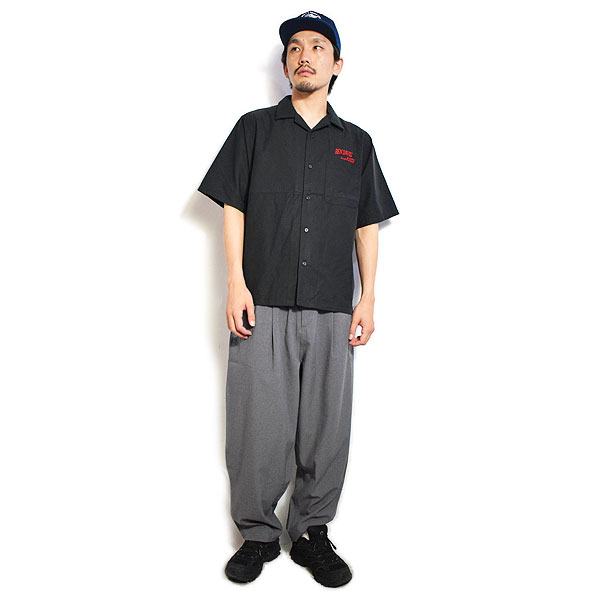 BEN DAVIS ベンデイビス SPIDERWEB O/C SHIRT -BLACK- メンズ シャツ 半袖 オープンカラーシャツ ストリート atftps