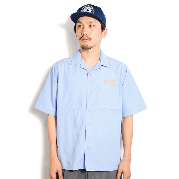 BEN DAVIS ベンデイビス SPIDERWEB O/C SHIRT -BLUE- メンズ シャツ 半袖 オープンカラーシャツ ストリート atftps