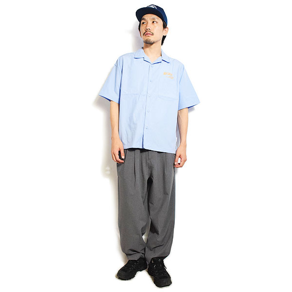 BEN DAVIS ベンデイビス SPIDERWEB O/C SHIRT -BLUE- メンズ シャツ 半袖 オープンカラーシャツ ストリート atftps