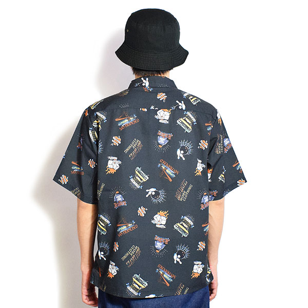 BEN DAVIS ベンデイビス INKED S/S SHIRT -BLACK- メンズ シャツ 半袖 総柄シャツ ストリート atftps