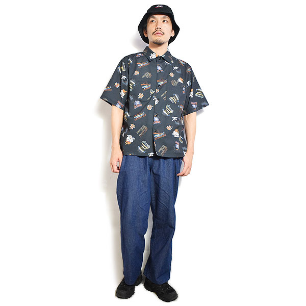 BEN DAVIS ベンデイビス INKED S/S SHIRT -BLACK- メンズ シャツ 半袖 総柄シャツ ストリート atftps