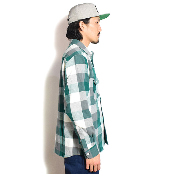 BIG MIKE ビッグマイク HEAVY FLANNEL SHIRTS - GRN×WHT×GRY メンズ シャツ チェックシャツ ネルシャツ atftps_1