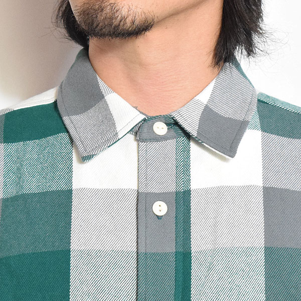 BIG MIKE ビッグマイク HEAVY FLANNEL SHIRTS - GRN×WHT×GRY メンズ シャツ チェックシャツ ネルシャツ atftps_3
