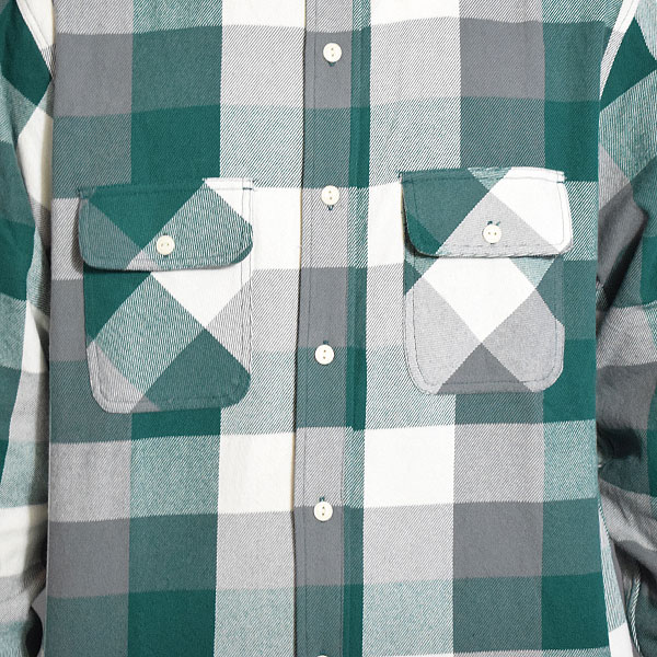 BIG MIKE ビッグマイク HEAVY FLANNEL SHIRTS - GRN×WHT×GRY メンズ シャツ チェックシャツ ネルシャツ atftps_4