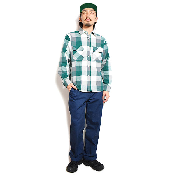 BIG MIKE ビッグマイク HEAVY FLANNEL SHIRTS - GRN×WHT×GRY メンズ シャツ チェックシャツ ネルシャツ atftps_5
