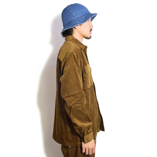 BIG MIKE ビッグマイク CORDUROY WORK SHIRTS -BROWN- メンズ シャツ 長袖 コーデュロイシャツ atftps