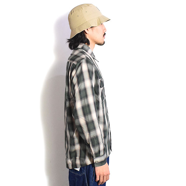 BIG MIKE ビッグマイク RAYON MIX OMBRE CHECK SHIRTS - GRY×PNK メンズ シャツ 長袖 チェックシャツ atftps_1
