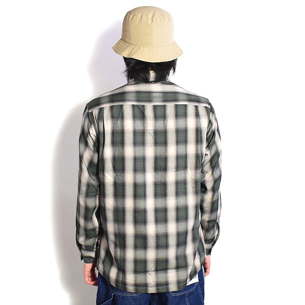 BIG MIKE ビッグマイク RAYON MIX OMBRE CHECK SHIRTS - GRY×PNK メンズ シャツ 長袖 チェックシャツ atftps_2