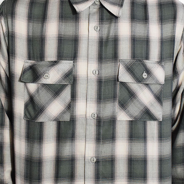 BIG MIKE ビッグマイク RAYON MIX OMBRE CHECK SHIRTS - GRY×PNK メンズ シャツ 長袖 チェックシャツ atftps_3