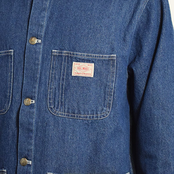 BIG MIKE ビッグマイク DUCK COLLAR DENIM COVERALL -L.INDIGO- メンズ ジャケット デニムジャケット atfjkt