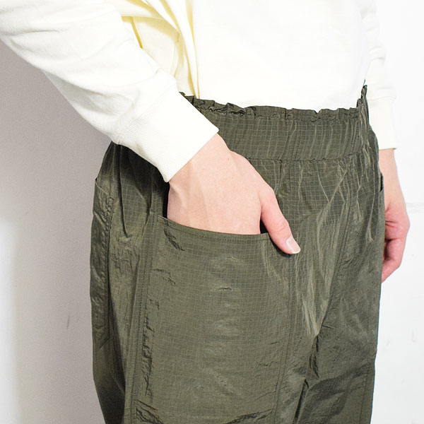 BIG MIKE ビッグマイク NYLON RIP FRONT STITCH EASY PANTS -OLIVE- パンツ イージーパンツ リップストップ atfpts