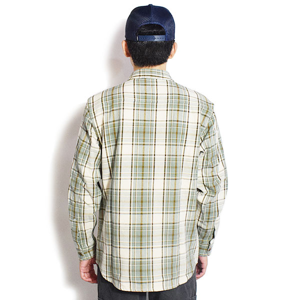 BIG MIKE ビッグマイク HEAVY FLANNEL SHIRTS -MINT×BRN×OFF- メンズ シャツ 長袖 チェックシャツ ネルシャツ 送料無料 atftps