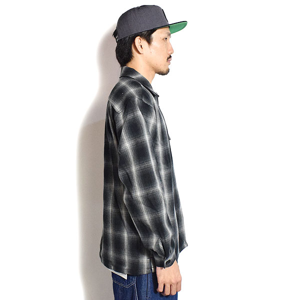 BIG MIKE ビッグマイク HEAVY FLANNEL ZIP SHIRT JACKET -BLACK×OFF- メンズ ジャケット シャツジャケット atfjkt