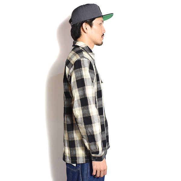 BIG MIKE ビッグマイク HEAVY FLANNEL ZIP SHIRT JACKET -OFF×MOCA×BLK- メンズ ジャケット シャツジャケット atfjkt