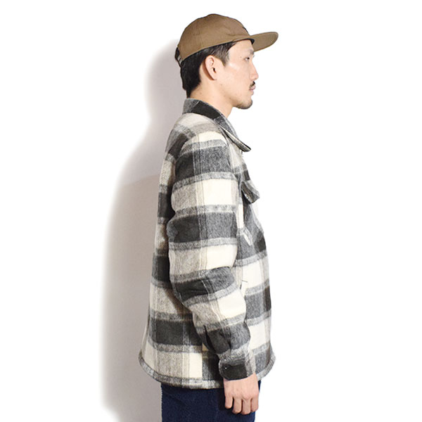 BIG MIKE ビッグマイク OMBRE ZIP QULLTED LINING JACKET -BLK×OFF- メンズ ジャケット オンブレチェック キルティング atfjkt