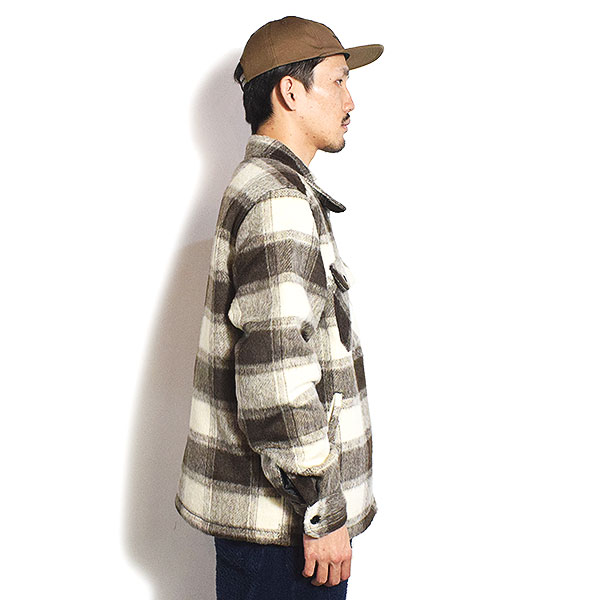 BIG MIKE ビッグマイク OMBRE ZIP QULLTED LINING JACKET -BRN×OFF- メンズ ジャケット オンブレチェック キルティング atfjkt
