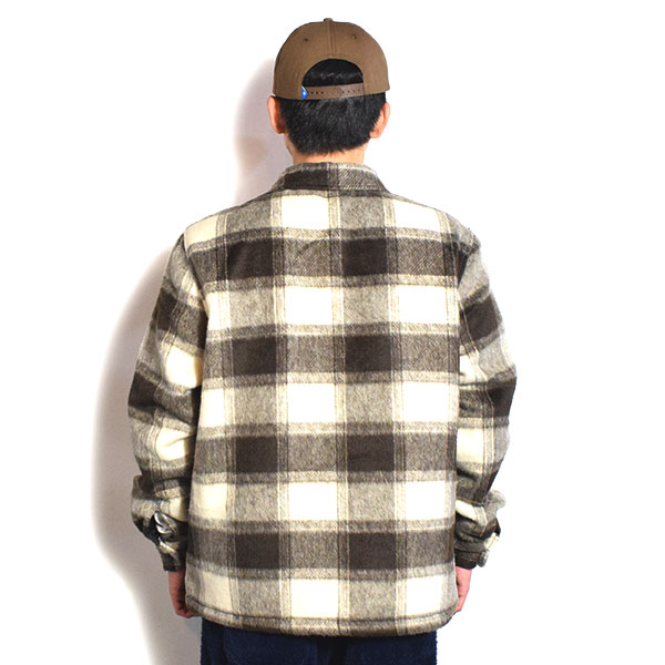 BIG MIKE ビッグマイク OMBRE ZIP QULLTED LINING JACKET -BRN×OFF- メンズ ジャケット オンブレチェック キルティング atfjkt