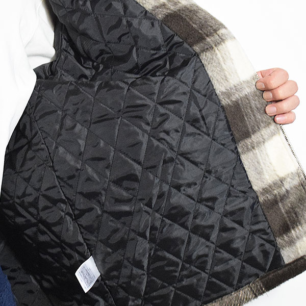 BIG MIKE ビッグマイク OMBRE ZIP QULLTED LINING JACKET -BRN×OFF- メンズ ジャケット オンブレチェック キルティング atfjkt