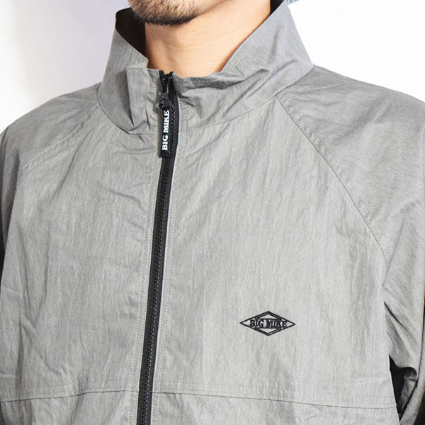BIG MIKE ビッグマイク NYLON TRACK JACKET：PIGMENT -CHARCOAL- ジャケット トラックジャケット ピグメント加工 atfjkt