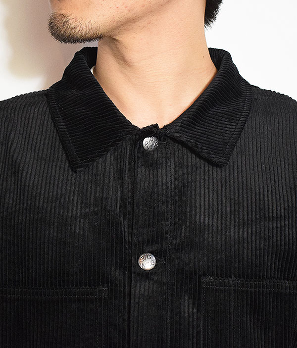 BIG MIKE ビッグマイク CORDUROY WASHED COVERALL -BLACK- メンズ ジャケット カバーオール コーデュロイ 送料無料 atfjkt
