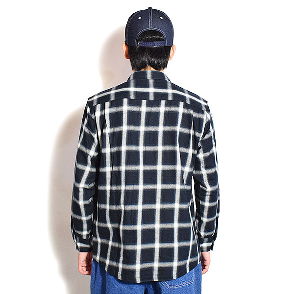 BIG MIKE ビッグマイク LIGHT FLANNEL L/S SHIRTS -BLK×GRN×WHT- シャツ 長袖 チェックシャツ ネルシャツ 送料無料 atftps_2
