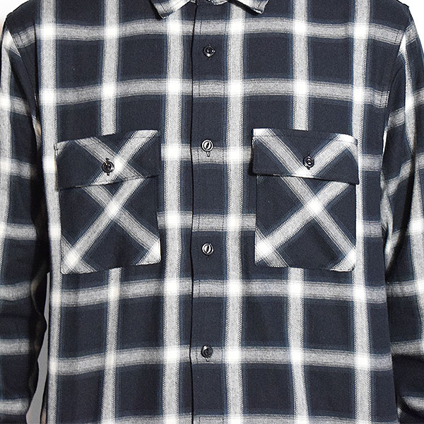 BIG MIKE ビッグマイク LIGHT FLANNEL L/S SHIRTS -BLK×GRN×WHT- シャツ 長袖 チェックシャツ ネルシャツ 送料無料 atftps_4