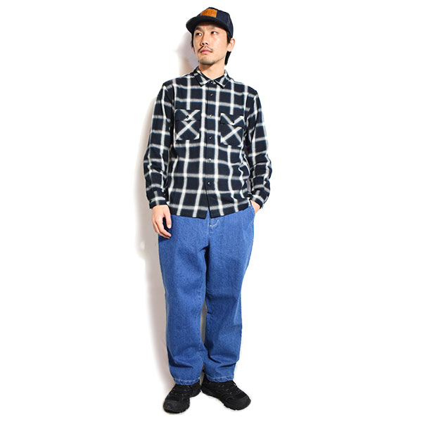 BIG MIKE ビッグマイク LIGHT FLANNEL L/S SHIRTS -BLK×GRN×WHT- シャツ 長袖 チェックシャツ ネルシャツ 送料無料 atftps_5