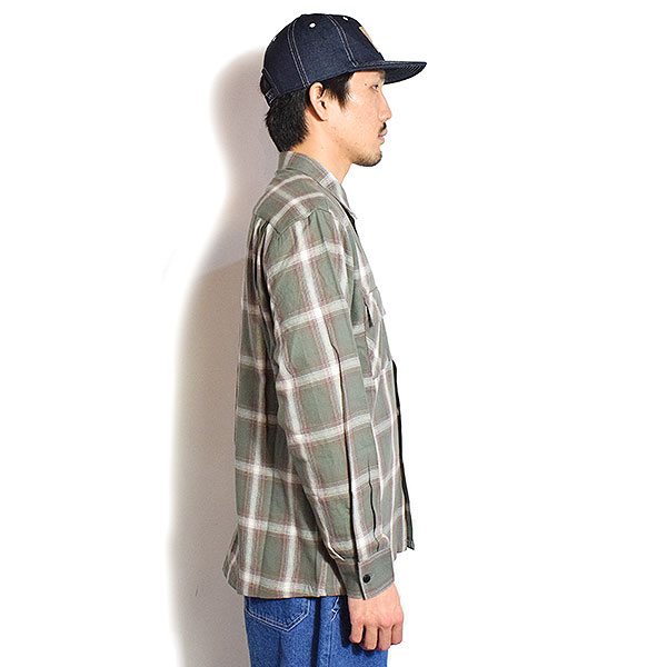 BIG MIKE ビッグマイク LIGHT FLANNEL L/S SHIRTS -MINT×WHT- シャツ 長袖 チェックシャツ ネルシャツ 送料無料 atftps_1