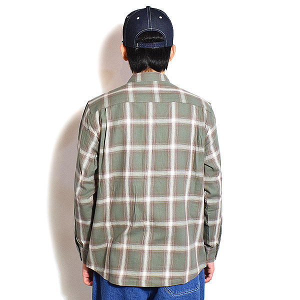 BIG MIKE ビッグマイク LIGHT FLANNEL L/S SHIRTS -MINT×WHT- シャツ 長袖 チェックシャツ ネルシャツ 送料無料 atftps_2