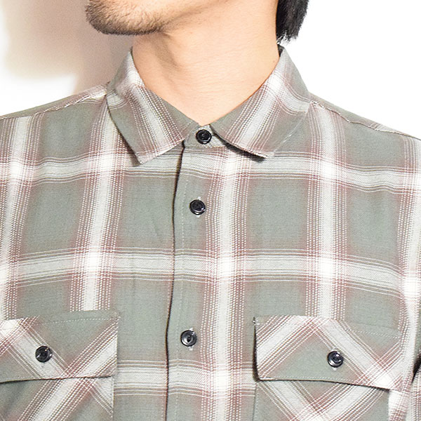BIG MIKE ビッグマイク LIGHT FLANNEL L/S SHIRTS -MINT×WHT- シャツ 長袖 チェックシャツ ネルシャツ 送料無料 atftps_3