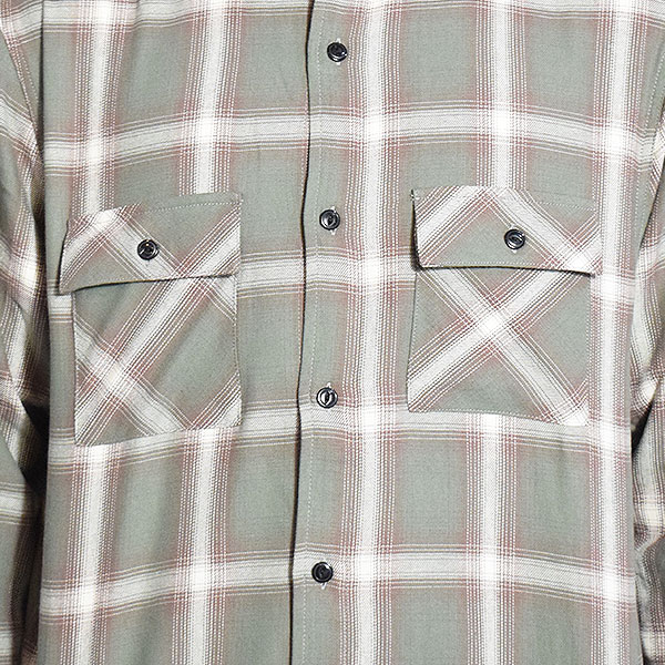 BIG MIKE ビッグマイク LIGHT FLANNEL L/S SHIRTS -MINT×WHT- シャツ 長袖 チェックシャツ ネルシャツ 送料無料 atftps_4