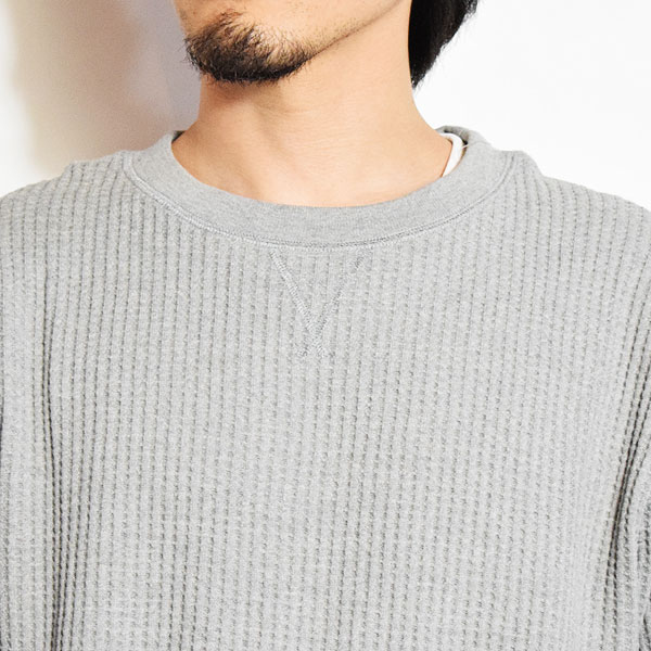 JEMORGAN LONG JOHNS ジェーイーモーガンロングジョーンズ ビッグワッフル L/S TEE -杢GRAY- メンズ Tシャツ 長袖 atftps