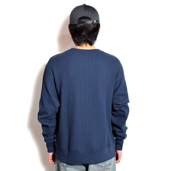 JEMORGAN LONG JOHNS ジェーイーモーガンロングジョーンズ ビッグワッフル L/S TEE -NAVY- メンズ Tシャツ 長袖 atftps