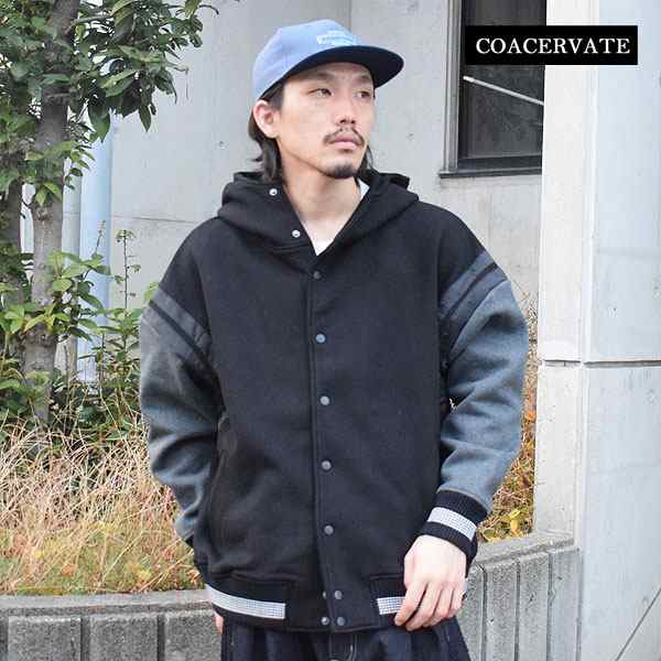 COACERVATE コアセルベート Sweat Hooded Studium Jacket メンズ ジャケット スタジャン フードジャケット 送料無料 atfjkt