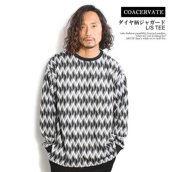 COACERVATE コアセルベート ダイヤ柄ジャガード L/S TEE メンズ T