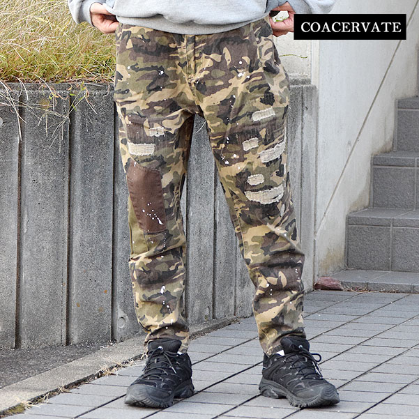 COACERVATE コアセルベート TWILL CAMO PANTS メンズ パンツ テーパードパンツ カモ柄 atfpts