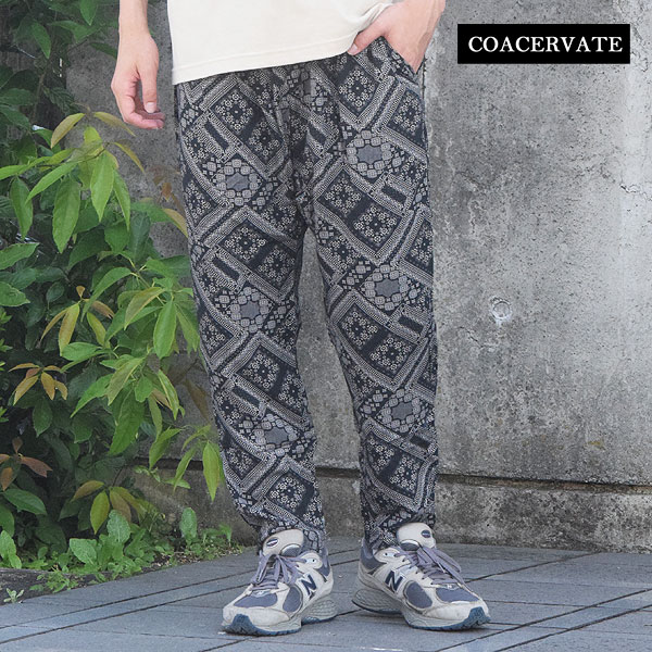COACERVATE コアセルベート BANDANA PATTERN EASY PANTS メンズ パンツ 総柄 バンダナ柄 イージーパンツ 送料無料 atfpts