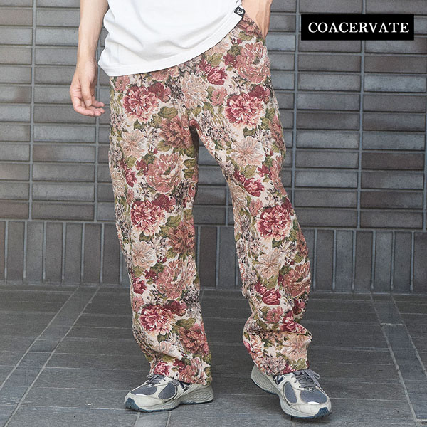 COACERVATE コアセルベート WIDE STRAIGHT BOTANICAL GOBELIN PANTS メンズ パンツ 総柄 ボタニカル柄 atfpts