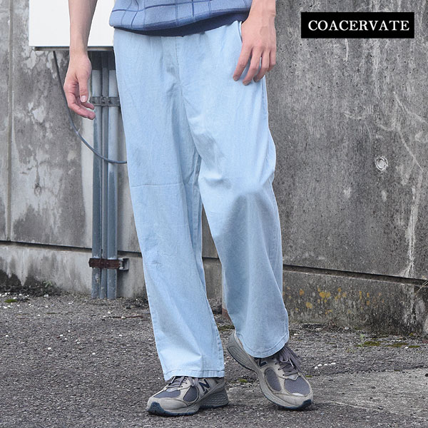COACERVATE コアセルベート WIDE STRAIGHT COTTON LINEN DENIM PANTS メンズ パンツ デニムパンツ 送料無料 atfpts