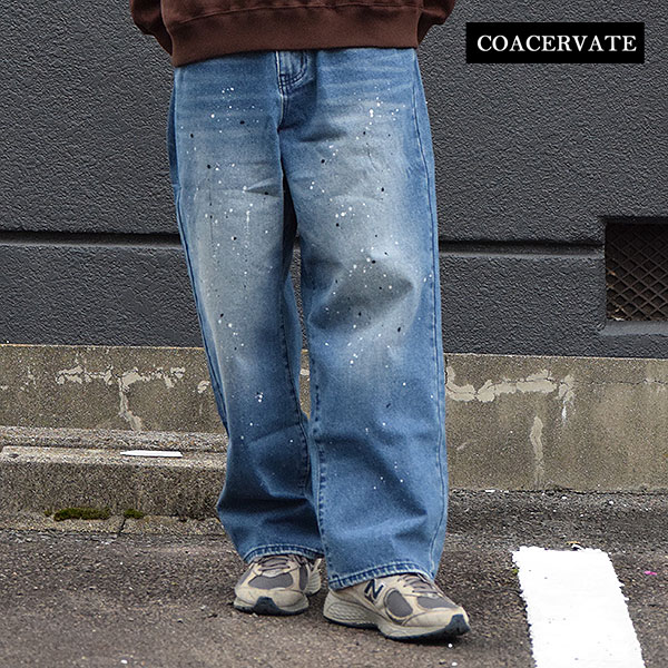 COACERVATE コアセルベート WIDE STRAIGHT SPLASH PAINT DENIM PANTS メンズ パンツ デニムパンツ ストレートパンツ atfpts