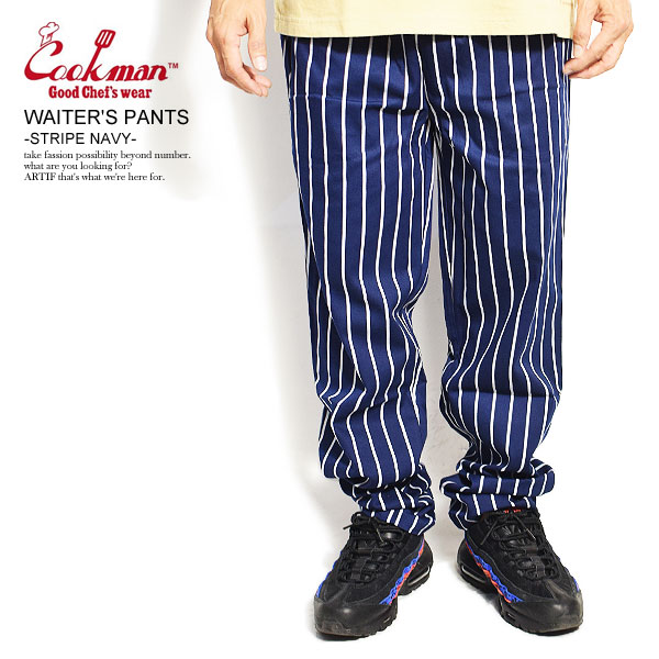 COOKMAN クックマン WAITER'S PANTS -STRIPE NAVY- メンズ パンツ ウェイターズパンツ イージーパンツ ストリート atfptsの通販は 5,322円