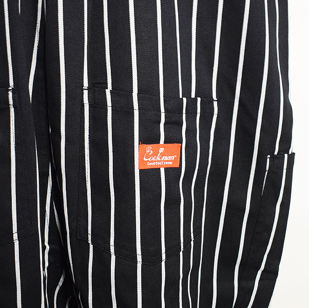 COOKMAN クックマン FISHERMAN'S BIB OVERALL -STRIPE BLACK- メンズ オーバーオール サロペット パンツ ストリート 送料無料 atfpts