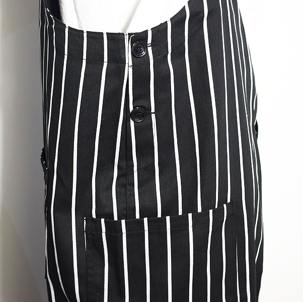 COOKMAN クックマン FISHERMAN'S BIB OVERALL -STRIPE BLACK- メンズ オーバーオール サロペット パンツ ストリート 送料無料 atfpts