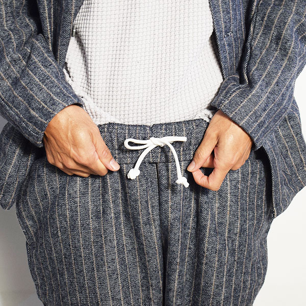 COOKMAN クックマン CHEF PANTS WOOL MIX STRIPE -LIGHT GRAY- メンズ パンツ シェフパンツ イージーパンツ ストリート atfpts