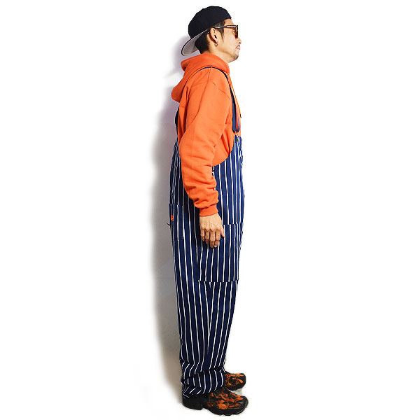 COOKMAN クックマン FISHERMAN'S BIB OVERALL -STRIPE NAVY- オーバーオール サロペット パンツ ストリート 送料無料 atfpts
