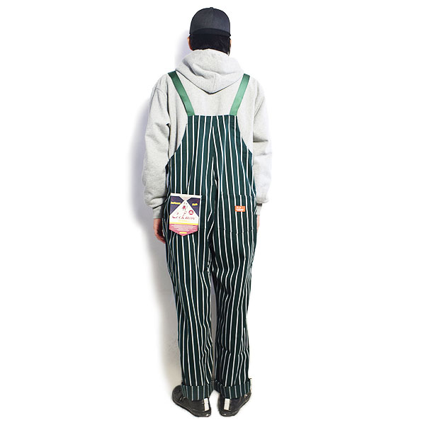 COOKMAN クックマン FISHERMAN'S BIB OVERALL -STRIPE DARK GREEN- オーバーオール サロペット ストリート 送料無料 atfpts
