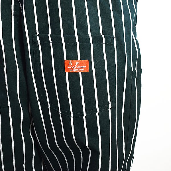 COOKMAN クックマン FISHERMAN'S BIB OVERALL -STRIPE DARK GREEN- オーバーオール サロペット ストリート 送料無料 atfpts
