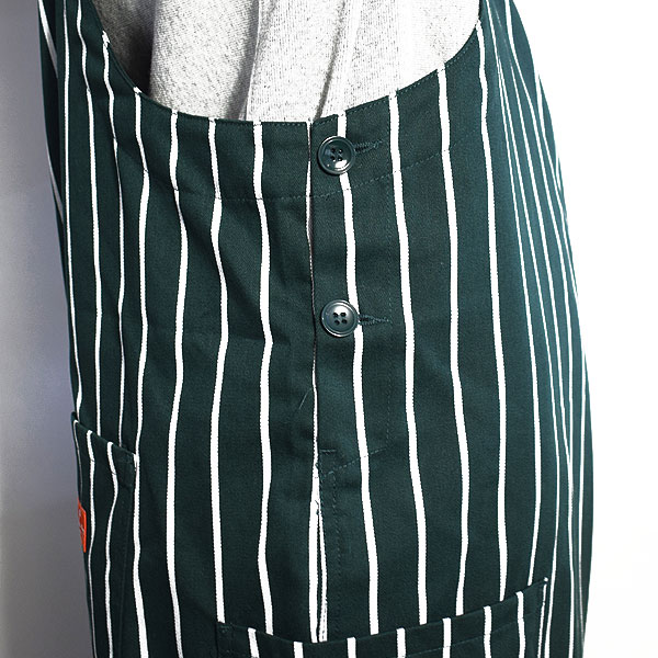 COOKMAN クックマン FISHERMAN'S BIB OVERALL -STRIPE DARK GREEN- オーバーオール サロペット ストリート 送料無料 atfpts