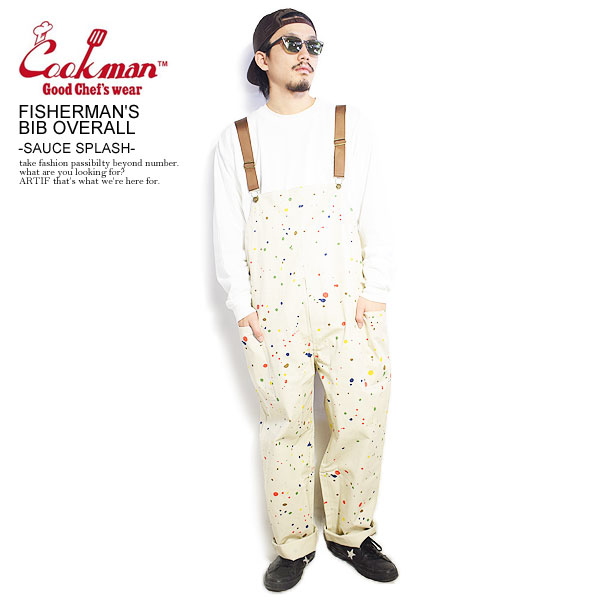 COOKMAN クックマン FISHERMAN'S BIB OVERALL -SAUCE SPLASH- メンズ オーバーオール サロペット パンツ 送料無料 atfptsの通販は